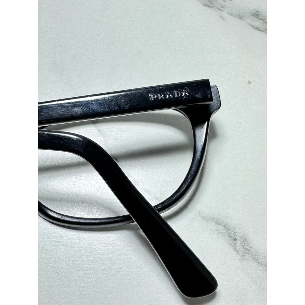 Prada VPR 13V Black Cat Eye Eyeglasses Frames 51-17-140 1AB-1O1 Made in Italy